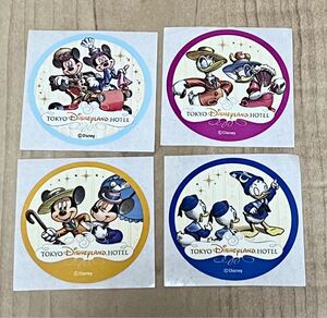 希少品 初期 ディズニーランドホテル 宿泊者限定 配布 シール ステッカー 4種セット ミッキー ミニー ドナルド デイジー ノベルティ