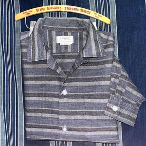 コットン シルク 60s conway sportswear shirt silk border 60年代 シャツ アメリカ製 開襟 ボックス オープンカラー