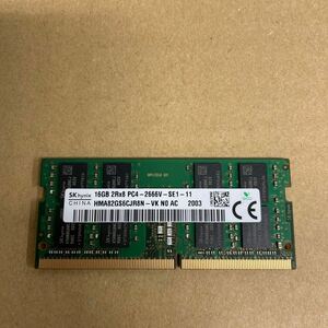 ノ99 SKhynix ノートPCメモリ 16GB 2Rx8 PC4-2666V 始動確認品　