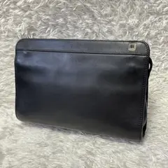 【希少デザイン】dunhill クラッチバッグ レザー ブラック