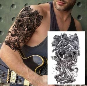 ウォーリアー 21 × 15cm タトゥーステッカー シール 刺青 入れ墨 タトゥー tattoo ボディーアート パーティー ファッション 1285