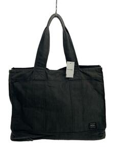 PORTER◆SMOKY/TOTE BAG(L)/スモーキー/トートバッグ/コットン/グレー/無地/592-06576