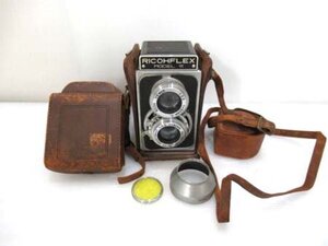 リコーフレックス VI RICOHFLEX 二眼レフカメラ ケース付 昭和レトロ ノーチェックジャンク品 ■