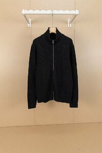 MAISON MARGIELA (メゾン マルジェラ) MM6 ニット セーター メンズ レディース 長袖 ジッパー トップス 黒 Lサイズ