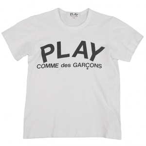 プレイ コムデギャルソンPLAY COMME des GARCONS ロゴプリントTシャツ　 白M 【レディース】