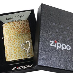 ZIPPO ジッポー ライター ハートオブパンサー SV ヒョウ柄 オイルライター 【店頭展示品 日焼け】