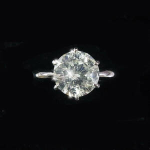 大粒ダイヤ3.3ct！ボリューム満点 煌びやかな逸品！ラウンドブリリアントカット Pt900 、サイズ17