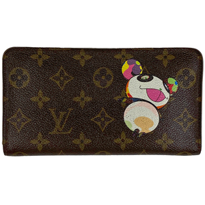 ルイ・ヴィトン Louis Vuitton ポルト モネ ジップ 村上隆 札入れ 小銭入れ 長財布 モノグラムパンダ ブラウン M61729 レディース 【中古】