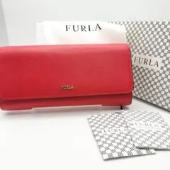 フルラ　長財布　財布　ウォレット　ピンク　レザー