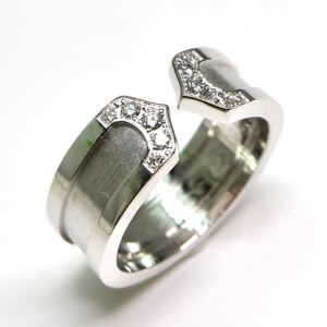 1円〜!!Cartier(カルティエ)▼K18 天然ダイヤモンドリング▼J 7.3g 約9号 diamond ring 指輪 EH3/ S313