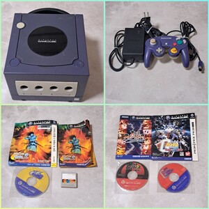 【ジャンク 現状品】任天堂 ゲームキューブ GAMECUBE 本体 コントローラー ソフト付き バイオレット DOL-001 スマブラDX ガンダム カプコン