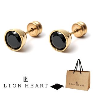 ライオンハート LION HEART 2点セット 両耳用 スタッド ピアス LHMP002 LHMP002NYB サージカルステンレス 新品 正規品