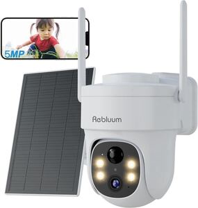 Rebluum 500万画素４灯 防犯カメラ 屋外 ソーラー 2.4gwifi Alexa対応 防水防塵 夜間暗視撮影 監視カメラソーラー 壁や天井取り付け