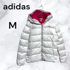 【494】adidas レディース　ダウン　ジャケット　ピンク　ホワイト　M