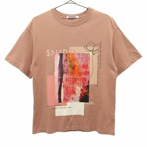 スナイデル 20ss プリント 半袖 Tシャツ F ピンク SNIDEL SWCT201109 レディース