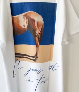 希少★新品本物【白★2】★HORSE SS TEE バックプリント 織ネーム 正規店購入 ディセンダント 入手困難 DESCENDANT 21SS スポット 即日発送