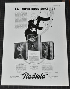 RADIOLA　ラジオラ　ラジオ　１９３３年　オリジナル　フランス雑誌広告　フランス