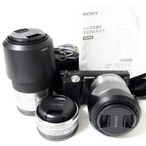 ソニー NEX-5 ミラーレス一眼カメラ/18-55/E2.8 16レンズ他 SONY 動作未確認 ジャンク品 60サイズ発送 KK-2705802-229-mrrz