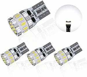 T10 LED ホワイト 爆光 4個 キャンセラー内蔵 LED T10 車検対応 3014LEDチップ18連 12V 車用 ポジシ