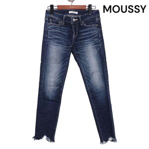 MOUSSY マウジー USED加工♪ カットオフ ストレッチ スキニー デニム パンツ ジーンズ Sz.24　レディース　K4B00715_8#R