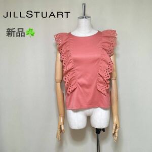 【新品タグ付き】JILL STUART ジルスチュアート 洗える レーススリーブ Tシャツ カットソー フリーサイズ ピンク系 レディース 日本製