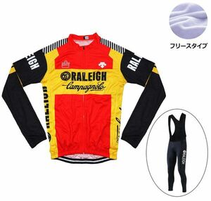 新品 長袖 裏起毛 上下セット No63 Mサイズ オランダ サイクルジャージ ウェア メンズ サイクリング MTB ロードバイク 自転車 フリース