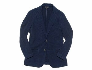 22AW 極美品 GIORGIO ARMANI ジョルジオアルマーニ ヴァージンウールビスコースジャージー テーラードジャケット ダークネイビー メンズ 46