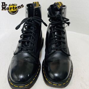 (534) Dr.martens ドクターマーチン イングランド【UK7(25.5-26cm相当)】黒 ブラック 8ホールブーツ メンズ カジュアル 革靴 紳士靴