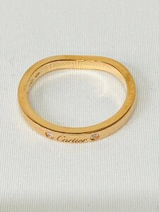 ◎Cartier カルティエ バレリーナリング ファッションリング 指輪 ウェディング ブライダル ダイヤ3P 750 K18 ゴールド 2.3ｇ ♯48 約8号◎