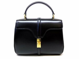 新品同様品 CELINE セリーヌ ■ ミニ 16（セーズ）サテンドカーフスキン ブラック 197983BEY.38NO 2WAY バッグ □ 6E6J