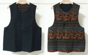 18AW Engineered Garments エンジニアードガーメンツ Over Vest Jacquard / Cotton Double Cloth オーバー ベストS リバーシブル 総柄