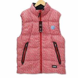 CPG GOLF シーピージーゴルフ 2203-22216 Geometric Pattern Seamless Down Vest ジオメトリック柄シームレスダウンベスト 2 レッド