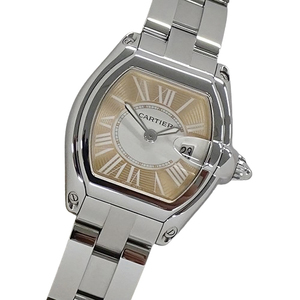 カルティエ Cartier 時計 レディース ブランド ロードスター SM デイト 2007年限定 クオーツ QZ ステンレス SS W62054V3 ピンク 磨き済み