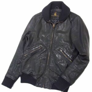 定価10万円●HYSTERIC GLAMOUR ヒステリックグラマー レザー フライト ジャケット ミリタリー 革ジャン ブラック メンズ Sサイズ ゴート