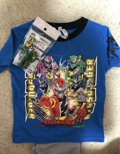 騎士竜戦隊リュウソウジャー　半袖Tシャツ 半ズボン100cm 青　グリーンリュウソウル付き　新品