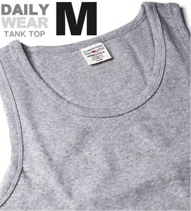 AVIREX アヴィレックス RIB TANK TOP グレー Mサイズ / DAILY リブ タンクトップ / デイリーウェア 新品 アビレックス 灰色