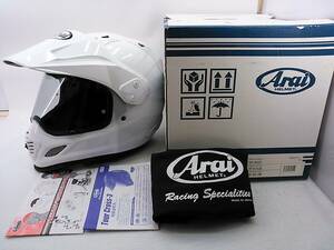 【送料無料】使用極わずか 美品 2020年製 Arai アライ TOUR-CROSS 3 ツアークロス3 グラスホワイト Lサイズ 元箱付き ヘルメット