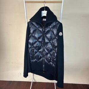 【美品】 MONCLER モンクレール ニット切替 ダウンジャケット 黒　カーディガン　S