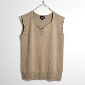 2000s archive アーペーセー A.P.C. カシミヤ100％ ノースリーブニット XS ベージュ 00s y2k アーカイブ