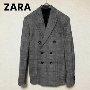 iz27 ZARA ザラ/ダブルテーラードジャケット/ウール/グレンチェック