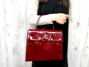 極美品 Cartier カルティエ ハッピーバースデー ハンドバッグ バッグ レザー ボルドー 79622