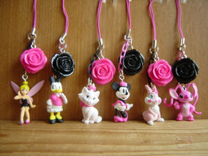 ♯Fsa14Dzディズニーチャーミングローズストラップ全6種ベル薔薇♂TAKARATOMYARTS♀200円〓005871_c