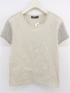 ◇ BEAUTY & YOUTH UNITED ARROWS 切替 半袖 Tシャツ カットソー ライトベージュ系 レディース P