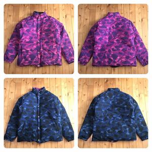 ★リバーシブル★ XL ダウンジャケット Purple camo × Blue camo a bathing ape BAPE エイプ ベイプ reversible down jacket 迷彩 z278