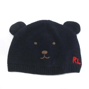 ラルフローレン RALPH LAUREN ニット帽 帽子 キャップ くま 12-24M ネイビー ■GY14 キッズ