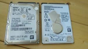 ■HGST 2.5HDD 750GB 9.5mm/7mm★3,205時間/3,918時間 2個セット 正常確認■