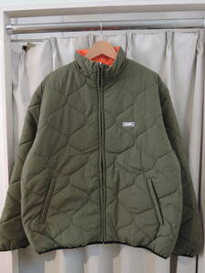 X-LARGE エクストララージ REVERSIBLE QUILTED JACKET オリーブ L リバーシブル 最新人気商品 値下げしました！