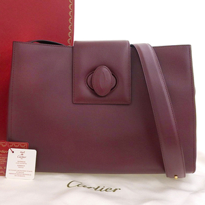 【本物保証】 希少 レア 箱・布袋・保付 新品同様 カルティエ CARTIER マストライン マスト ドゥ カルティエ ショルダーバッグ レザー