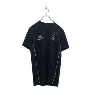 adidas 半袖 ロゴ Tシャツ アディダス S ブラック スポーツウエア バックプリント 古着卸 アメリカ仕入 a604-6019