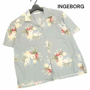 INGEBORG インゲボルグ 春夏 花柄 フラワー♪ 総柄 半袖 アロハ シャツ Sz.F　レディース　K4T00433_4#A